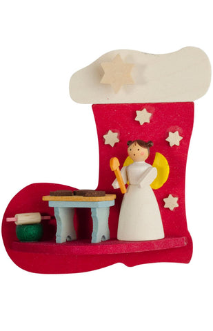 German Christmas Ornament: Angel with Stocking, Baking