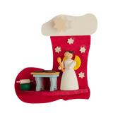German Christmas Ornaments: Christmas Stocking with Angel Scenes