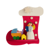German Christmas Ornaments: Christmas Stocking with Angel Scenes
