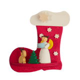 German Christmas Ornaments: Christmas Stocking with Angel Scenes