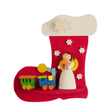 German Christmas Ornaments: Christmas Stocking with Angel Scenes