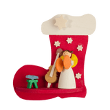 German Christmas Ornaments: Christmas Stocking with Angel Scenes