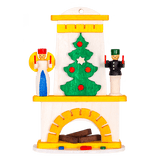 German Christmas Ornament: Fireplace with Angel & Miner