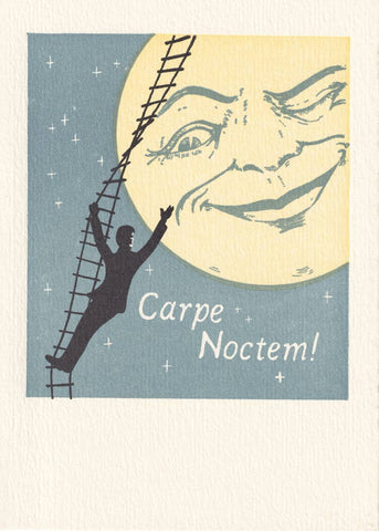 Letterpress Printed Card: Carpe Noctem