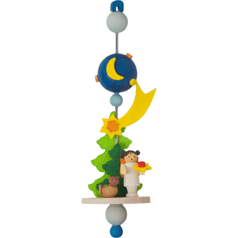 German Christmas Ornament: Winter Scene Spindle