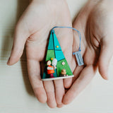 German Christmas Ornament: Winter Trees with Kids