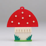 German Christmas Ornament: Toad Stool Mushroom with Animals