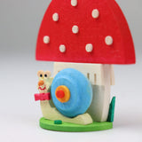 German Christmas Ornament: Toad Stool Mushroom with Animals
