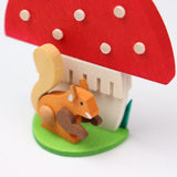 German Christmas Ornament: Toad Stool Mushroom with Animals