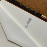 Stationery Set: Seahorse, Letterpress Printed