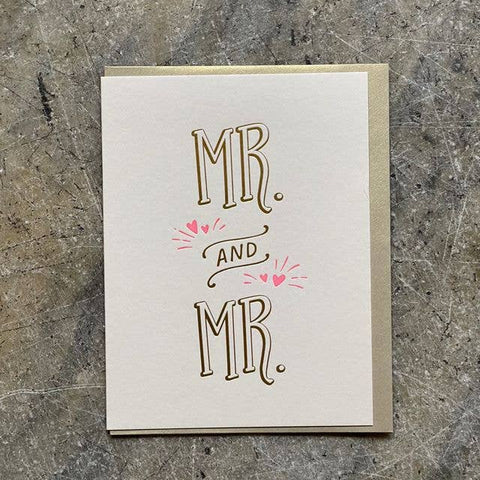 Wedding Card: Mr. and Mr., Letterpress