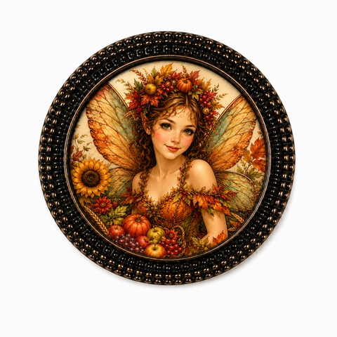 Autumn Harvest Fairy Brooch, Handmade in Detroit