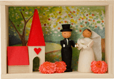 Wedding Congratulations Matchbox Scene, Handmade in Germany