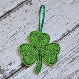 Shamrock Felt Ornament, Embroidered