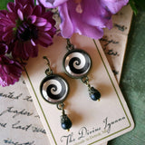 Black and White Spiral Earrings, Handmade in Detroit