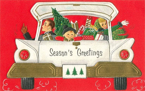 Postcard: Season's Greetings Automobile