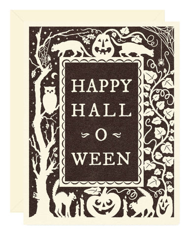 Vintage Halloween Silhouette Card