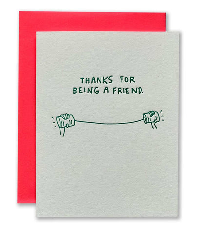 Letterpress Card: Thanks for Being a Friend