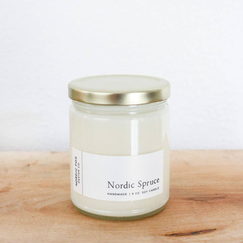 Hand Poured Soy Candle: Nordic Spruce, Tin or Jar