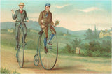 Postcard: Two Men on Penny Farthings