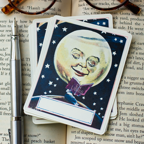 Bookplates: Ex-Libris Reading Moon