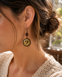 Bass Clef Glass Cabochon Earrings, Handmade in Detroit