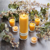 Pure Beeswax Sanctuary Glass Candle, Tall