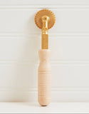 Fluted Brass Pasta Wheel Cutter, from Italy