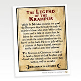 Krampus with Basket o' Children, Vintage Christmas Notecard