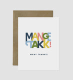 Scandi Greeting Card: Mange Takk! (Many Thanks in Norwegian)