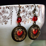 Ornate Heart Earrings, Handmade in Detroit