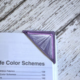 Corner Bookmark, Embroidered: Open Book Design