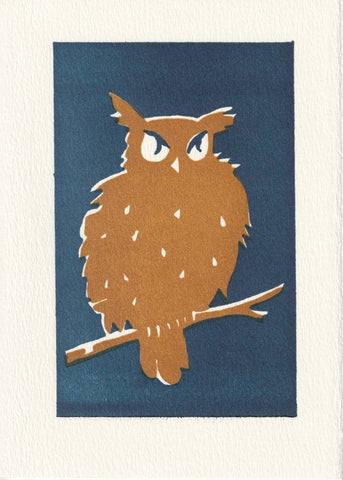 Letterpress Printed Card: Owl (Hoo!)