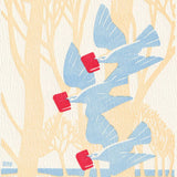 Letterpress Printed Card: Book Birds