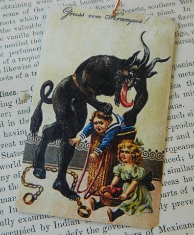 Krampus Ornament: Krampus with Children in Basket