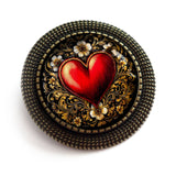 Ornate Heart Brooch, Handmade in Detroit