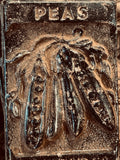 Blackened Wax Primitive Folk Art: Peas Seed Packet