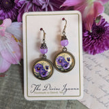 Spring Pansies Earrings, Handmade in Detroit