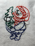 Millie's Tea Towels, Hand Embroidered: Snowman Collection (7 to choose from)