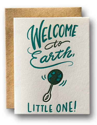 Letterpress Card: Welcome To Earth
