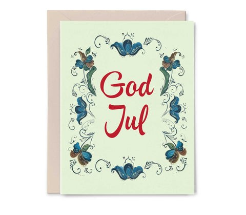 God Jul Card, Box of 6 (Merry Christmas in Norwegian & in Swedish)