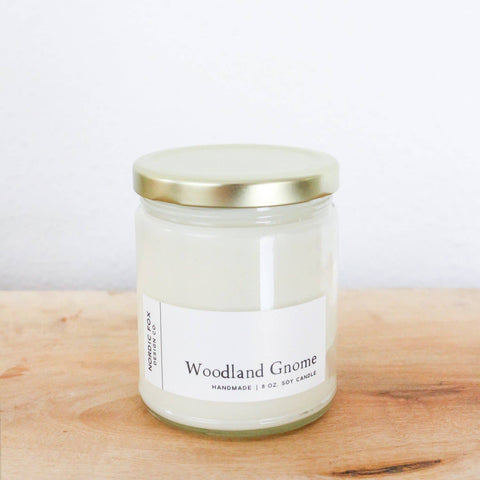 Hand Poured Soy Candle: Woodland Gnome, Tin or Jar