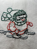 Millie's Tea Towels, Hand Embroidered: Snowman Collection (7 to choose from)