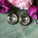 Alice in Wonderland Cheshire Cat Earrings, Handmade in Detroit