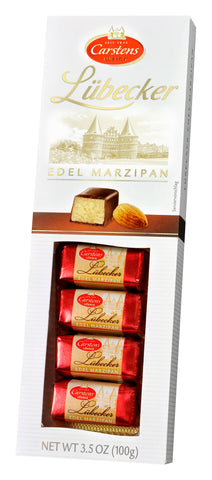 German Candies: Carstens Lübecker Edel Marzipan, Box of 8 Mini Bars
