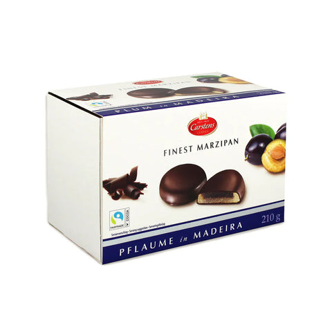 German Candies: Carstens Chocolate Covered Marzipan, Plum in Madeira