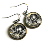 Alice in Wonderland Cheshire Cat Earrings, Handmade in Detroit