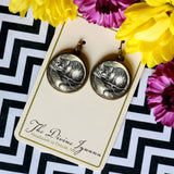 Alice in Wonderland Cheshire Cat Earrings, Handmade in Detroit