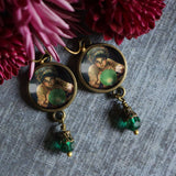 Fortune Teller with Crystal Ball Earrings, Handmade in Detroit