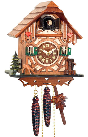 Black Forest Cuckoo Clock with Hearts & Deer